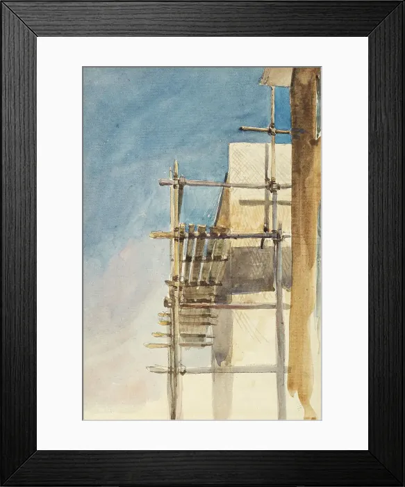 Framed Print : Sketch of Scaffolding, c1840s. Creator: David Cox the Elder Framed Print : Sketch of Scaffolding, c1840s. Creator: David Cox the Elder