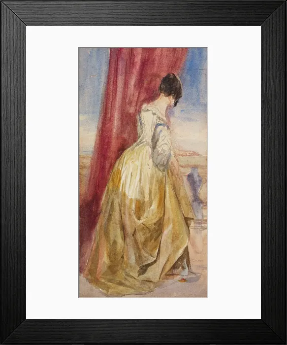 Framed Print : Young Woman in a Yellow Skirt, c1830s. Creator: David Cox the Elder Framed Print : Young Woman in a Yellow Skirt, c1830s. Creator: David Cox the Elder
