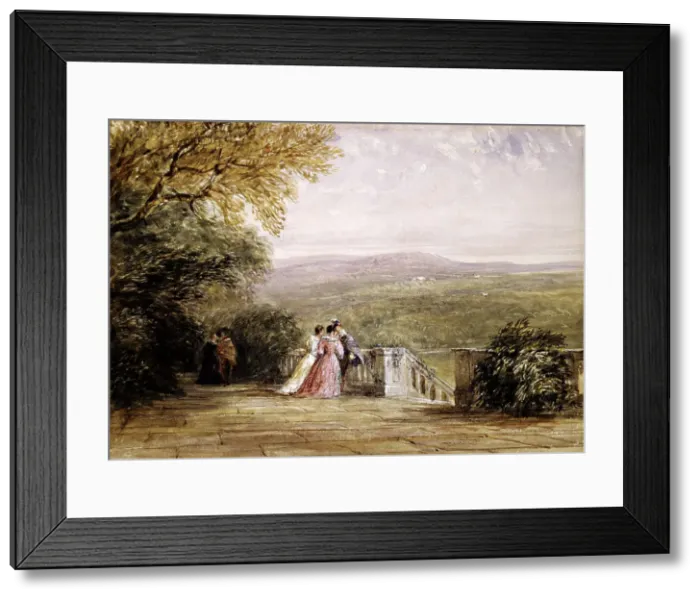 Framed Print : Haddon Hall, the Terrace, 1833-1834. Creator: David Cox the Elder Framed Print : Haddon Hall, the Terrace, 1833-1834. Creator: David Cox the Elder