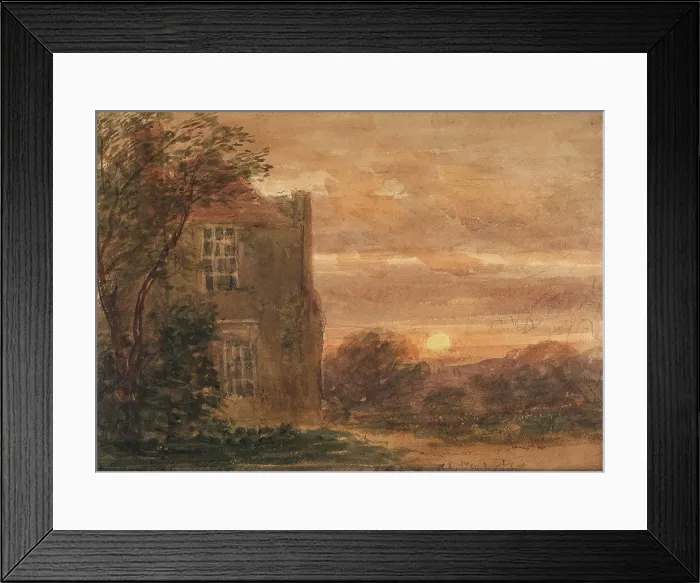 Framed Print : Greenfield House, Harborne, at Dawn, 1841-59. Creator: David Cox the Elder Framed Print : Greenfield House, Harborne, at Dawn, 1841-59. Creator: David Cox the Elder