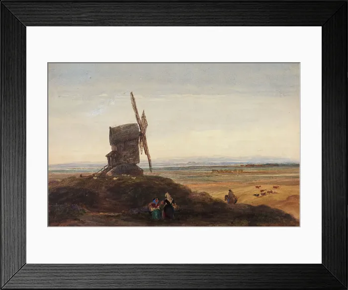 Framed Print : A Windmill, c1830s. Creator: David Cox the Elder Framed Print : A Windmill, c1830s. Creator: David Cox the Elder