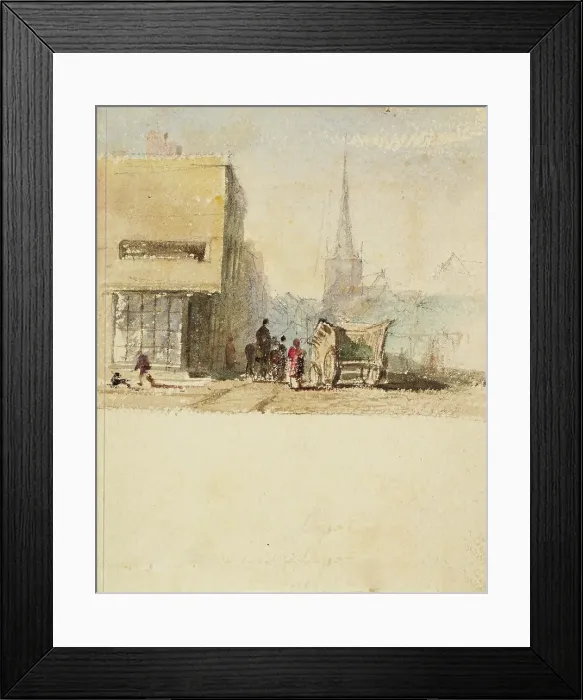 Framed Print : The Bull Ring and St Martin's Church, Birmingham, 1835-45. Creator: David Cox the Elder Framed Print : The Bull Ring and St Martin's Church, Birmingham, 1835-45. Creator: David Cox the Elder