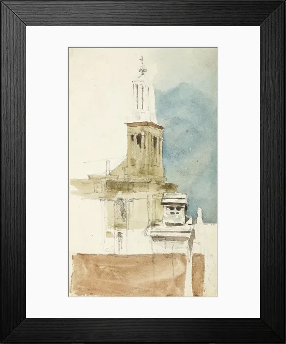 Framed Print : Sketch of a Church, c1840s. Creator: David Cox the Elder Framed Print : Sketch of a Church, c1840s. Creator: David Cox the Elder