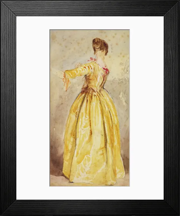 Framed Print : Drapery Study For Figure of Woman in Yellow Dress, c1820s. Creator: David Cox the Elder Framed Print : Drapery Study For Figure of Woman in Yellow Dress, c1820s. Creator: David Cox the Elder