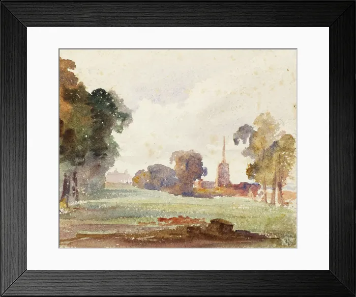 Framed Print : Aston Hall and Church, 1835-45. Creator: David Cox the Elder Framed Print : Aston Hall and Church, 1835-45. Creator: David Cox the Elder