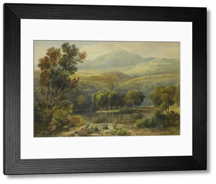 Framed Print : Lake Scene, North Wales, 1811. Creator: David Cox the Elder Framed Print : Lake Scene, North Wales, 1811. Creator: David Cox the Elder
