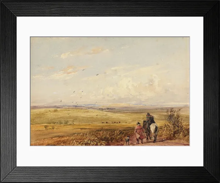 Framed Print : Crossing the Common, 1815-47. Creator: David Cox the Elder Framed Print : Crossing the Common, 1815-47. Creator: David Cox the Elder