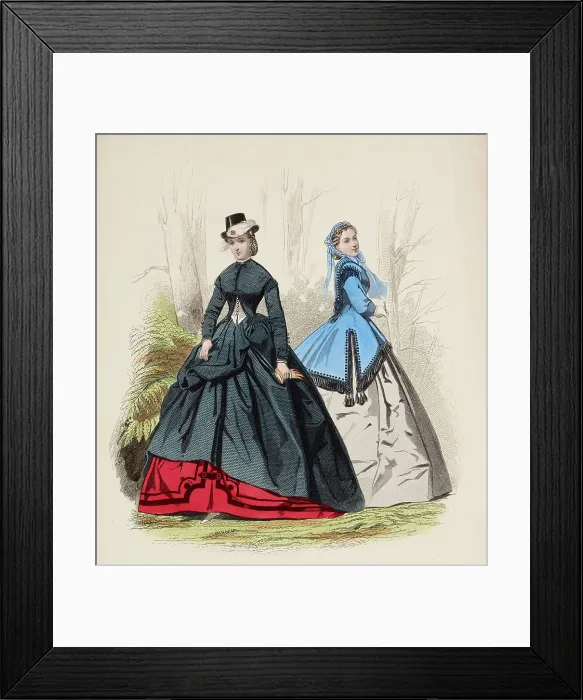 Framed Print : Fashion Plate - Petit Courrier des Dames Modes de Paris, 1860. Creator: Gilquin fils Framed Print : Fashion Plate - Petit Courrier des Dames Modes de Paris, 1860. Creator: Gilquin fils