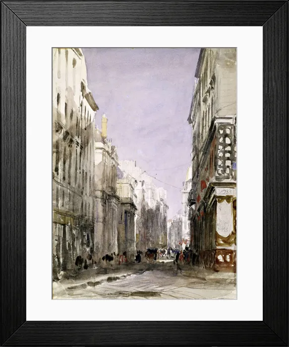 Framed Print : A Street in Paris (Place du Palais Royal, Paris), 1829. Creator: David Cox the Elder Framed Print : A Street in Paris (Place du Palais Royal, Paris), 1829. Creator: David Cox the Elder