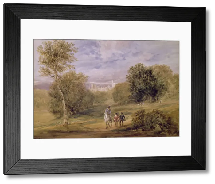 Framed Print : Haddon Hall from the Park, 1831. Creator: David Cox the Elder Framed Print : Haddon Hall from the Park, 1831. Creator: David Cox the Elder