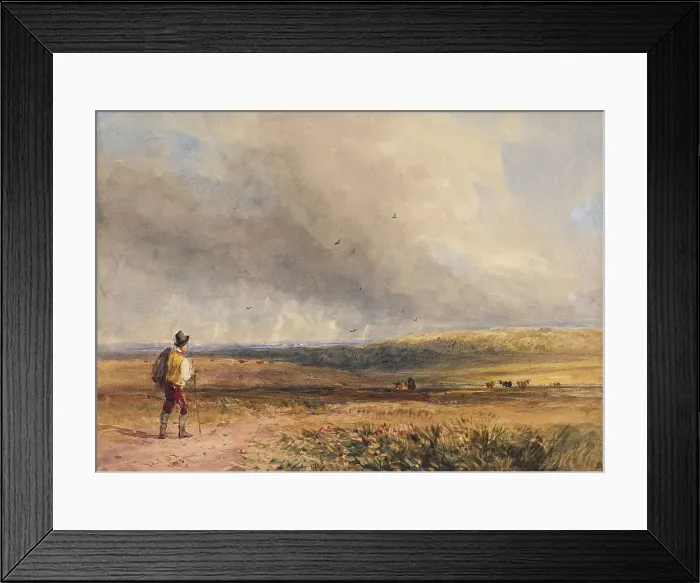 Framed Print : Crossing the Common, 1837. Creator: David Cox the Elder Framed Print : Crossing the Common, 1837. Creator: David Cox the Elder
