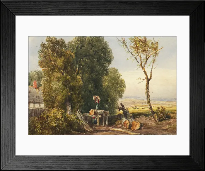Framed Print : The Saw Pit, 1832-38. Creator: David Cox the Elder Framed Print : The Saw Pit, 1832-38. Creator: David Cox the Elder