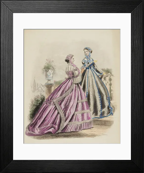 Framed Print : Fashion plate - Petit Courrier des Dames Modes des Paris, 1860. Creator: Gilquin fils Framed Print : Fashion plate - Petit Courrier des Dames Modes des Paris, 1860. Creator: Gilquin fils