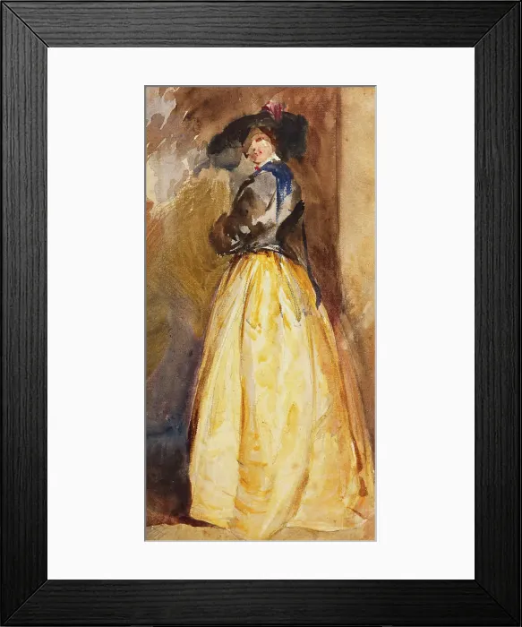 Framed Print : Young Woman in a Yellow Skirt and Black Hat, c1820s. Creator: David Cox the Elder Framed Print : Young Woman in a Yellow Skirt and Black Hat, c1820s. Creator: David Cox the Elder