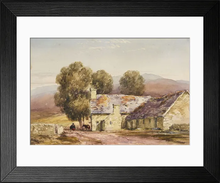 Framed Print : Welsh Cottages, c1840s. Creator: David Cox the Elder Framed Print : Welsh Cottages, c1840s. Creator: David Cox the Elder