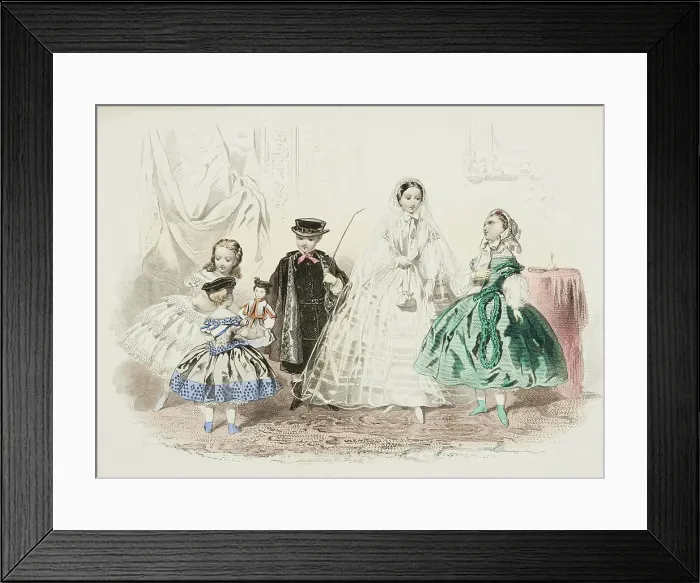 Framed Print : Fashion plate - Journal des Demoiselles IV, 1859. Creator: Gilquin & Dupain Framed Print : Fashion plate - Journal des Demoiselles IV, 1859. Creator: Gilquin & Dupain