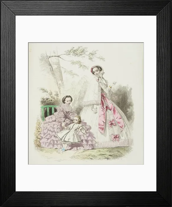 Framed Print : Fashion plate - Journal des Demoiselles IX, 1859. Creator: Gilquin & Dupain Framed Print : Fashion plate - Journal des Demoiselles IX, 1859. Creator: Gilquin & Dupain