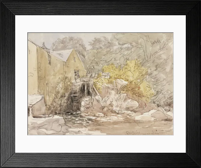 Framed Print : Mill at Trefriw, Near Llanrwst, c1820s. Creator: David Cox the Elder Framed Print : Mill at Trefriw, Near Llanrwst, c1820s. Creator: David Cox the Elder