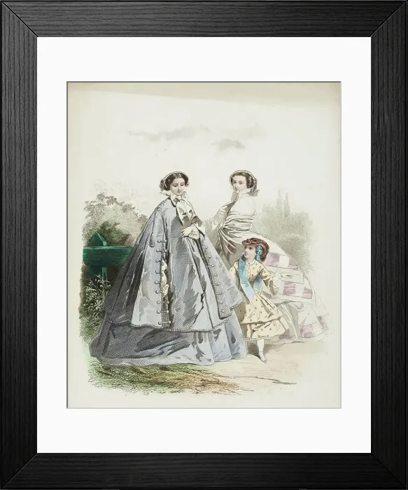 Framed Print : Fashion plate - Journal des Demoiselles VI, 1859. Creator: Gilquin & Dupain Framed Print : Fashion plate - Journal des Demoiselles VI, 1859. Creator: Gilquin & Dupain