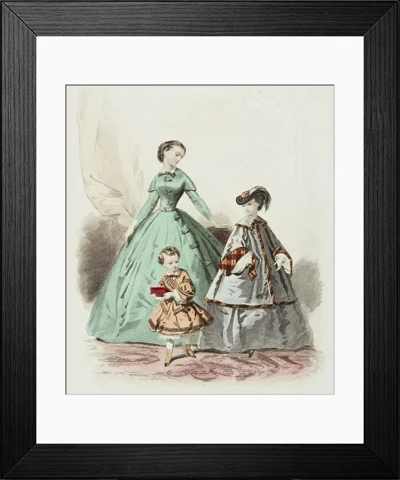 Framed Print : Fashion plate - Journal des Demoiselles XI, 1859. Creator: Gilquin & Dupain Framed Print : Fashion plate - Journal des Demoiselles XI, 1859. Creator: Gilquin & Dupain