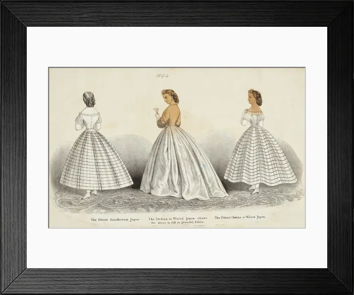 Framed Print : Costume plates, 1864. Creator: Unknown Framed Print : Costume plates, 1864. Creator: Unknown