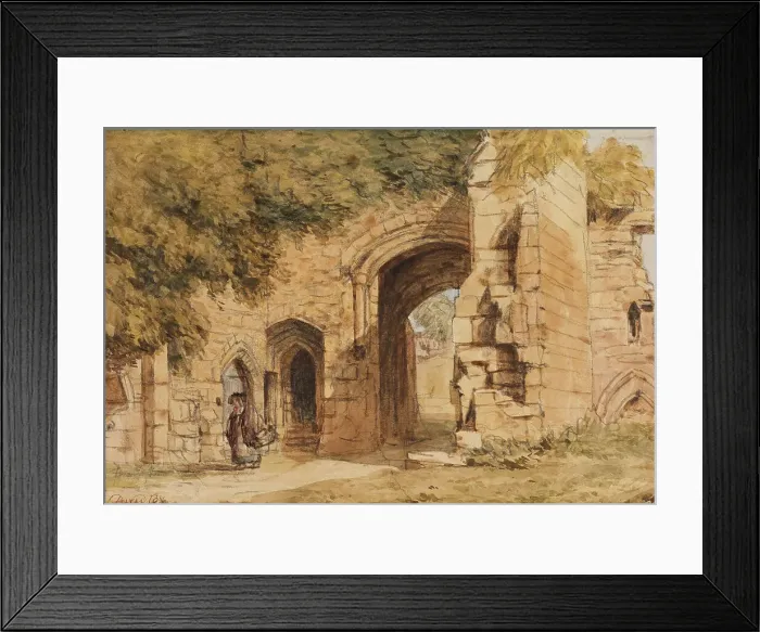 Framed Print : Ruined Archway, Kenilworth Priory, 1820-40. Creator: David Cox the Elder Framed Print : Ruined Archway, Kenilworth Priory, 1820-40. Creator: David Cox the Elder