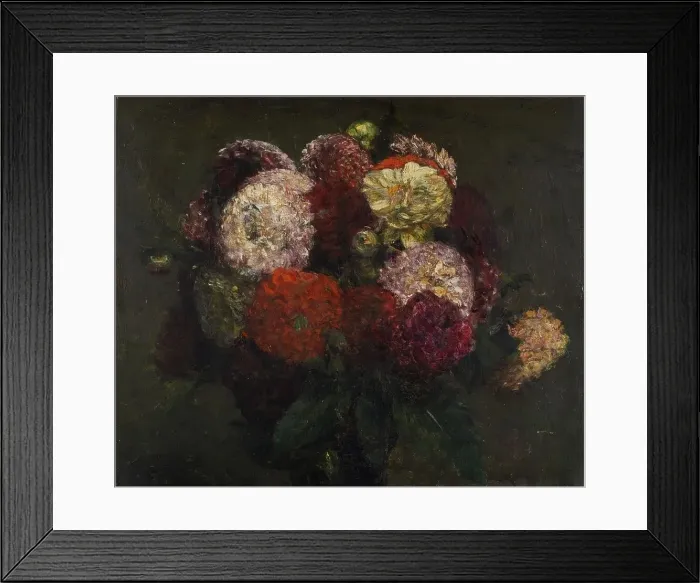 Framed Print : Bouquet de Dahlias, 1871. Creator: Henri Fantin-Latour Framed Print : Bouquet de Dahlias, 1871. Creator: Henri Fantin-Latour