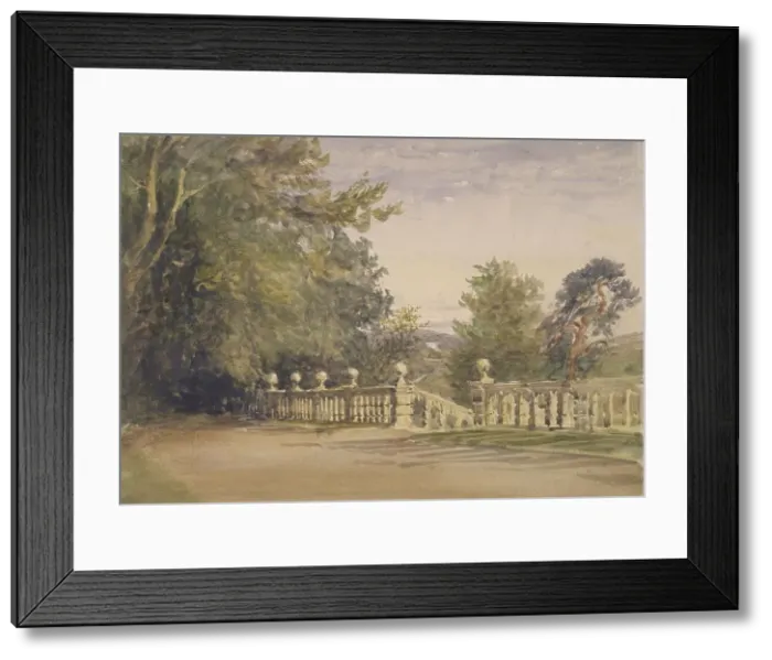 Framed Print : The Terrace, Haddon Hall, c1840s. Creator: David Cox the Elder Framed Print : The Terrace, Haddon Hall, c1840s. Creator: David Cox the Elder