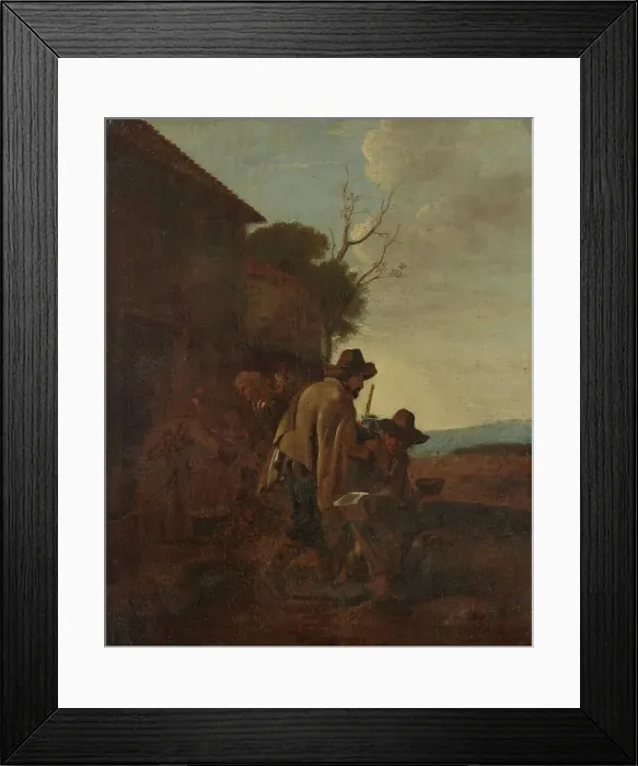 Framed Print : A Franciscan Saint distributing Food to Peasants, 1599-1682. Creator: Pieter van Laer Framed Print : A Franciscan Saint distributing Food to Peasants, 1599-1682. Creator: Pieter van Laer