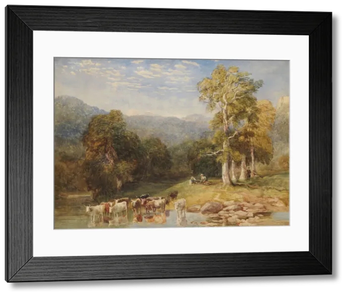 Framed Print : Junction of the Llugwy and Conwy, c1840-1885. Creator: David Cox the Younger Framed Print : Junction of the Llugwy and Conwy, c1840-1885. Creator: David Cox the Younger