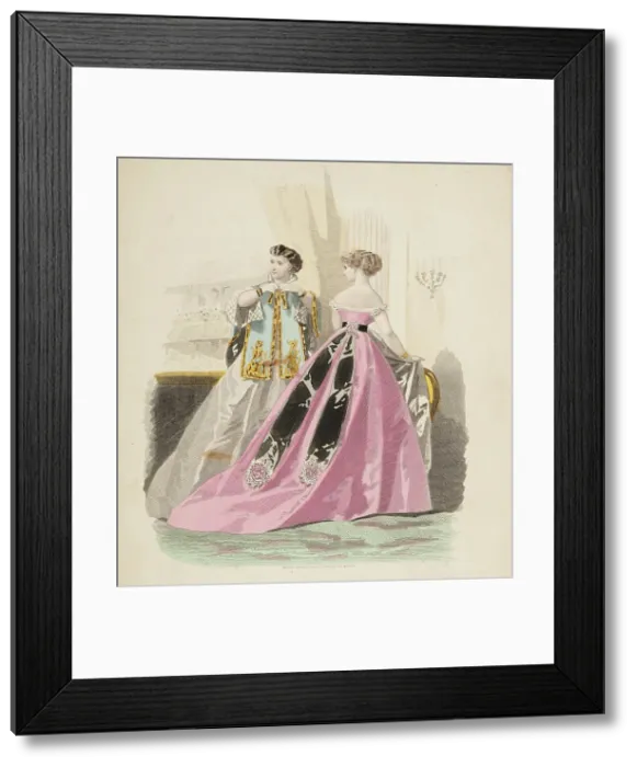 Framed Print : Bow-Bells, Paris Fashions, 1866. Creator: Unknown Framed Print : Bow-Bells, Paris Fashions, 1866. Creator: Unknown
