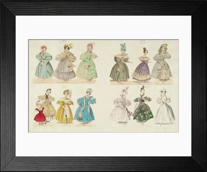 Framed Print : Costume plates, 1833. Creator: Unknown Framed Print : Costume plates, 1833. Creator: Unknown