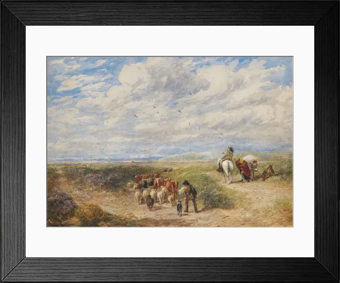 Framed Print : Keep the Left Road, 1854. Creator: David Cox the Elder Framed Print : Keep the Left Road, 1854. Creator: David Cox the Elder