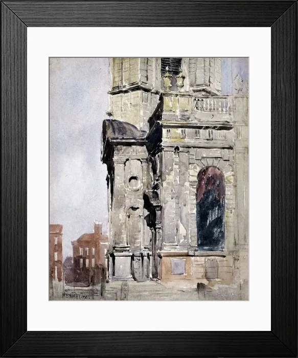 Framed Print : Porch of St Philip's Cathedral, Birmingham, 1836. Creator: David Cox the Elder Framed Print : Porch of St Philip's Cathedral, Birmingham, 1836. Creator: David Cox the Elder