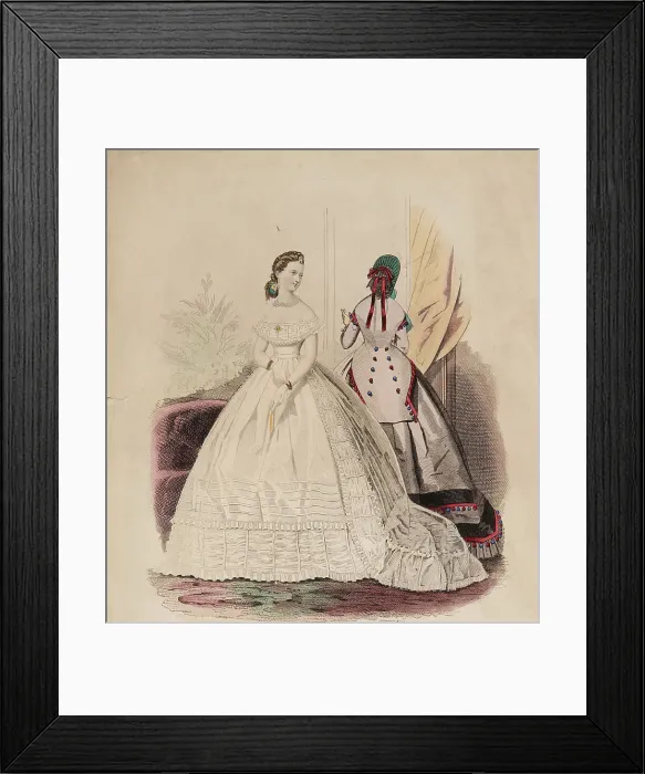 Framed Print : Fashion Plate - Petit Courrier des Dames Modes de Paris, 1850. Creator: Gilquin fils Framed Print : Fashion Plate - Petit Courrier des Dames Modes de Paris, 1850. Creator: Gilquin fils
