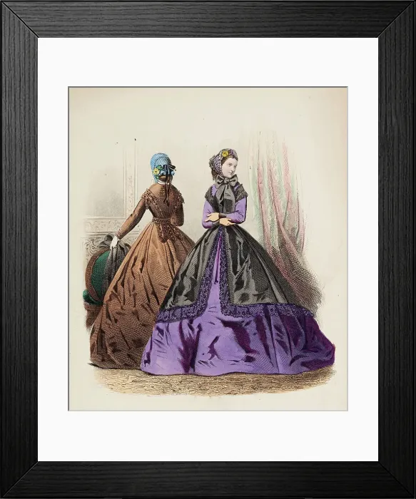 Framed Print : Fashion Plate - Petit Courrier des Dames Modes de Paris, 1858. Creator: Gilquin fils Framed Print : Fashion Plate - Petit Courrier des Dames Modes de Paris, 1858. Creator: Gilquin fils