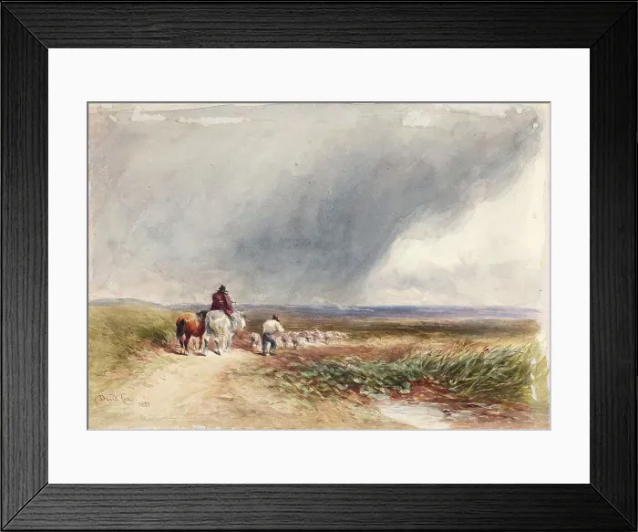 Framed Print : Moorland Scene, Driving Sheep, 1851. Creator: David Cox the Elder Framed Print : Moorland Scene, Driving Sheep, 1851. Creator: David Cox the Elder