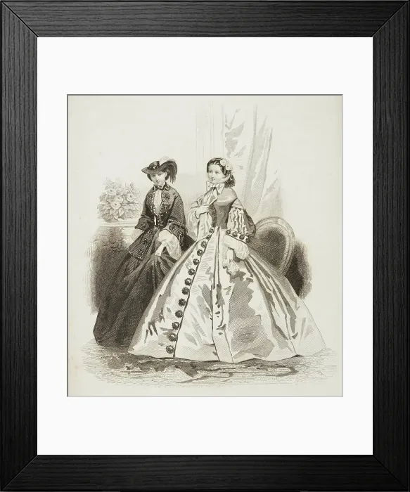 Framed Print : Fashion plate - Journal des Demoiselles XI, 1859. Creator: Gilquin & Dupain Framed Print : Fashion plate - Journal des Demoiselles XI, 1859. Creator: Gilquin & Dupain