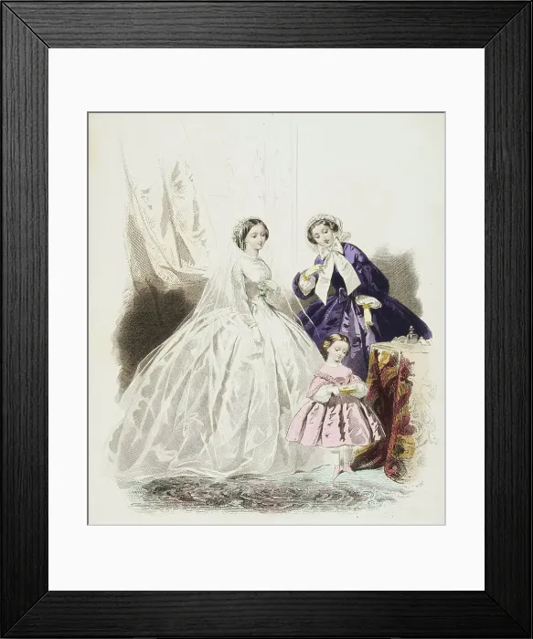 Framed Print : Fashion plate - Journal des Demoiselles III, 1859. Creator: Gilquin & Dupain Framed Print : Fashion plate - Journal des Demoiselles III, 1859. Creator: Gilquin & Dupain