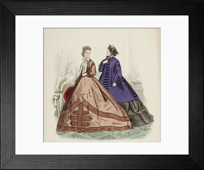 Framed Print : Fashion Plate - Petit Courrier des Dames Modes de Paris, 1858. Creator: Gilquin fils Framed Print : Fashion Plate - Petit Courrier des Dames Modes de Paris, 1858. Creator: Gilquin fils