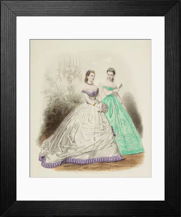 Framed Print : Fashion Plate - Petit Courrier des Dames Modes de Paris, 1860. Creator: Gilquin fils Framed Print : Fashion Plate - Petit Courrier des Dames Modes de Paris, 1860. Creator: Gilquin fils