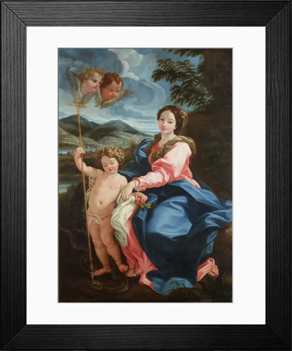 Framed Print : Madonna with Child piercing the Head of the Serpent ('Madonna della Serpe'), 1697-98. Creator: Giovanni Battista Gaulli Baciccio Framed Print : Madonna with Child piercing the Head of the Serpent ('Madonna della Serpe'), 1697-98. Creator: Giovanni Battista Gaulli Baciccio