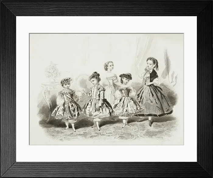 Framed Print : Fashion plate - Journal des Demoiselles IV, 1860. Creator: Gilquin & Dupain Framed Print : Fashion plate - Journal des Demoiselles IV, 1860. Creator: Gilquin & Dupain