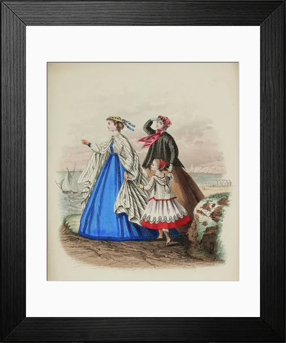 Framed Print : Fashion plate - Journal des Demoiselles XI, 1866. Creator: Gilquin fils Framed Print : Fashion plate - Journal des Demoiselles XI, 1866. Creator: Gilquin fils