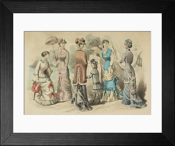 Framed Print : Fashion plates - Latest Paris Fashions, 1880. Creator: Unknown Framed Print : Fashion plates - Latest Paris Fashions, 1880. Creator: Unknown
