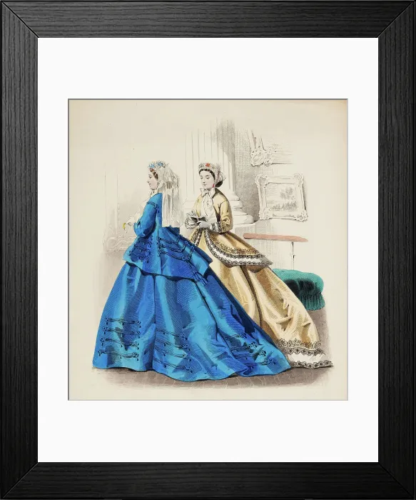 Framed Print : Fashion Plate - Petit Courrier des Dames Modes de Paris, 1866. Creator: Gilquin fils Framed Print : Fashion Plate - Petit Courrier des Dames Modes de Paris, 1866. Creator: Gilquin fils