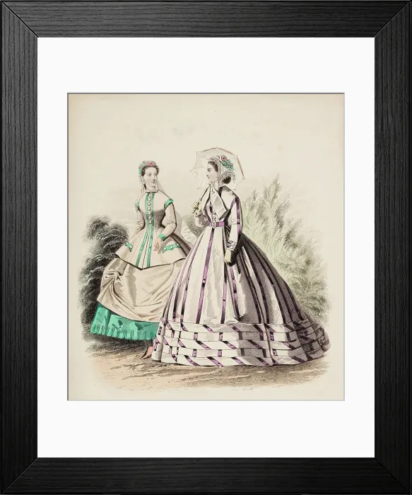 Framed Print : Fashion Plate - Petit Courrier des Dames Modes de Paris, 1866. Creator: Gilquin fils Framed Print : Fashion Plate - Petit Courrier des Dames Modes de Paris, 1866. Creator: Gilquin fils