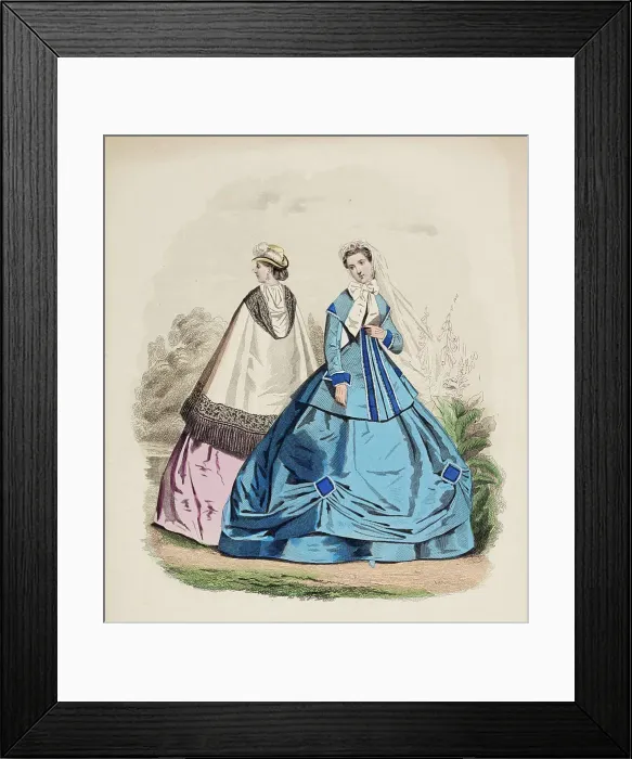 Framed Print : Fashion Plate - Petit Courrier des Dames Modes de Paris, 1866. Creator: Gilquin fils Framed Print : Fashion Plate - Petit Courrier des Dames Modes de Paris, 1866. Creator: Gilquin fils