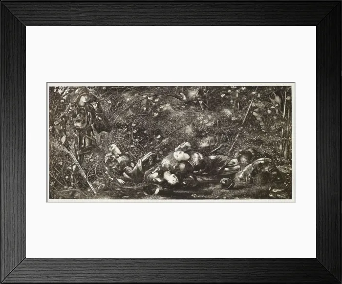 Framed Print : The Briar Rose Series - The Knight Enters the Briar wood (I), c1870s, (1900). Creator: Unknown Framed Print : The Briar Rose Series - The Knight Enters the Briar wood (I), c1870s, (1900). Creator: Unknown