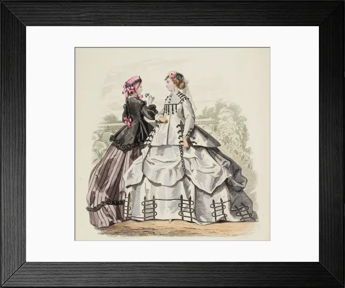 Framed Print : Fashion Plate - Petit Courrier des Dames Modes de Paris, 1866-67. Creator: Gilquin fils Framed Print : Fashion Plate - Petit Courrier des Dames Modes de Paris, 1866-67. Creator: Gilquin fils